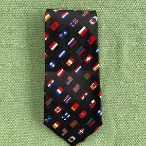 Neck Tie - Mania Hand Made Tie - “World Flags” NWOT